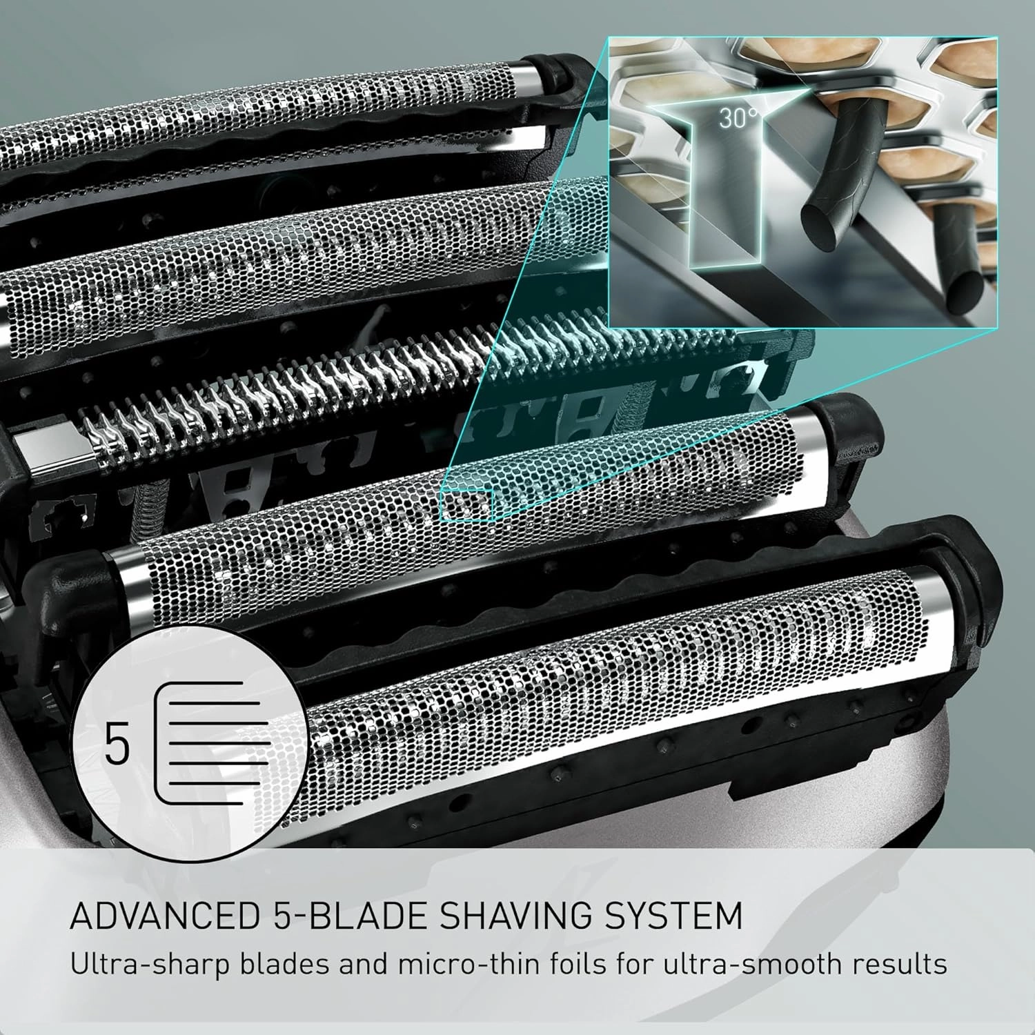 Panasonic ARC5 Electric Razor for Men with Pop-up Trimmer, Wet Dry 5-Blade Electric Shaver with Intelligent Shave Sensor and 16D Flexible Pivoting Head - ES-ALV6HS (Silver)