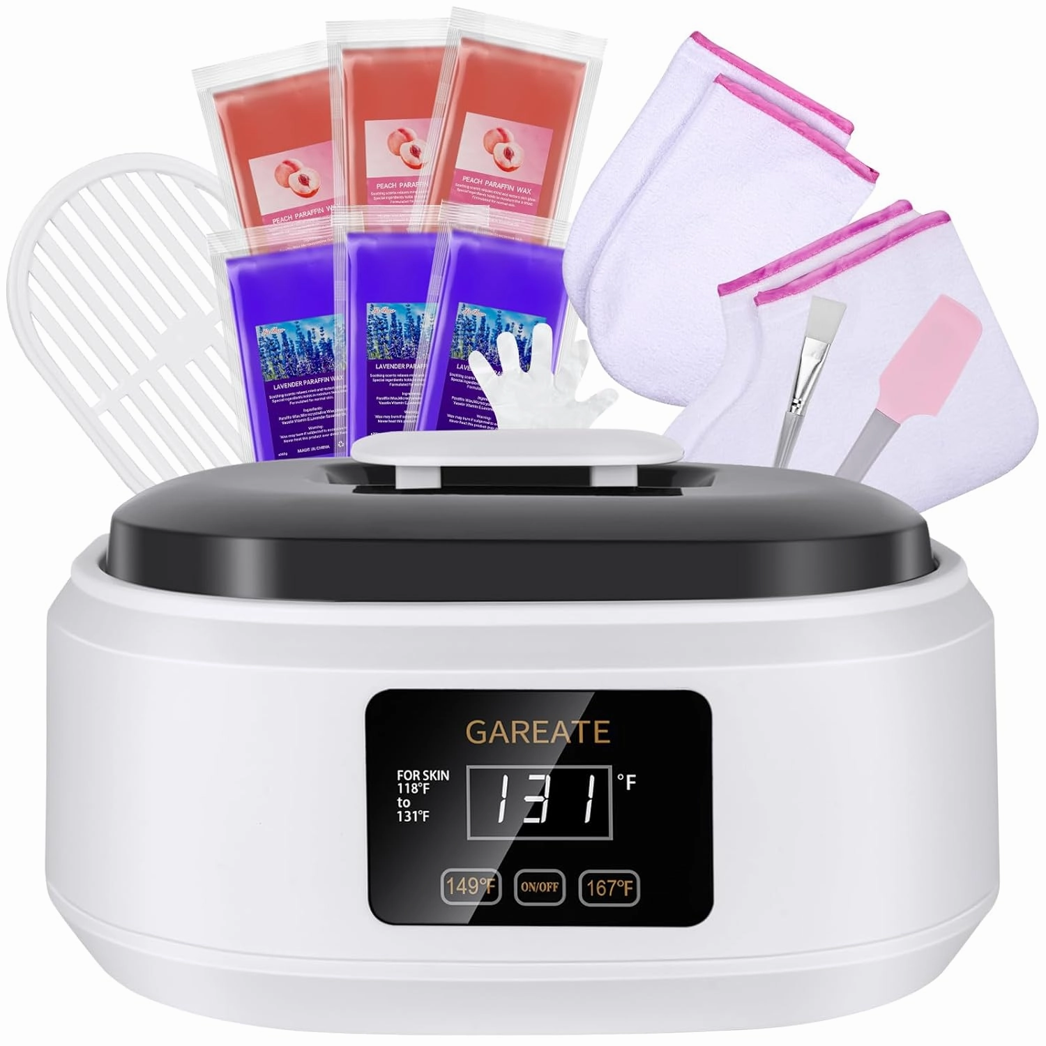 Paraffin Wax Machine for Hand and Feet - Paraffin Wax Machine 3500ML with 6 Pcs Paraffin Bath Wax,Personal Home SPA Moisturizing and Exfoliating Kit for Hands and Feet,Keep Warm Paraffin Wax（White）