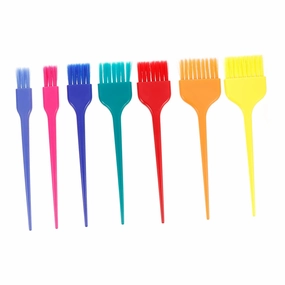 PartyKindom Hair Coloring Brush Set 7-piece Kit Soft Bristles Thin Tip Comb Salon Random