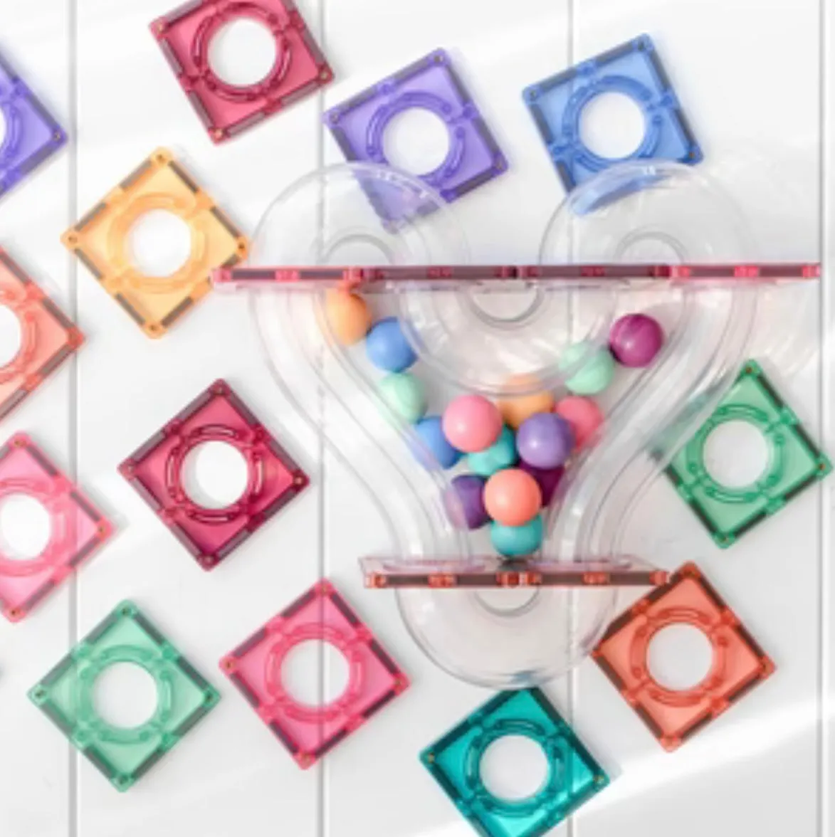 Pastel Connetix Tiles | 106 Piece Ball Run