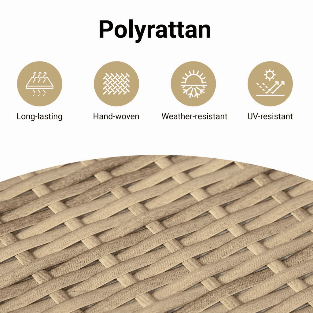 Patio Bench with Cushions Beige Poly Rattan