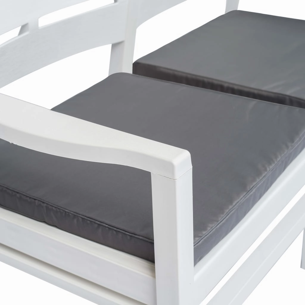 Patio Garden Bench Loveseat 2-Seater Patio Bench with Cushions Plastic