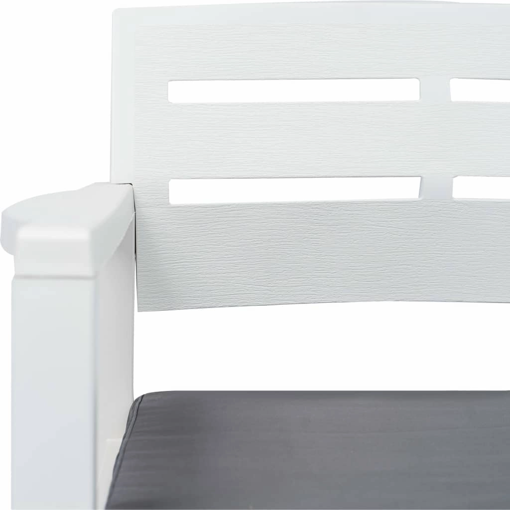 Patio Garden Bench Loveseat 2-Seater Patio Bench with Cushions Plastic