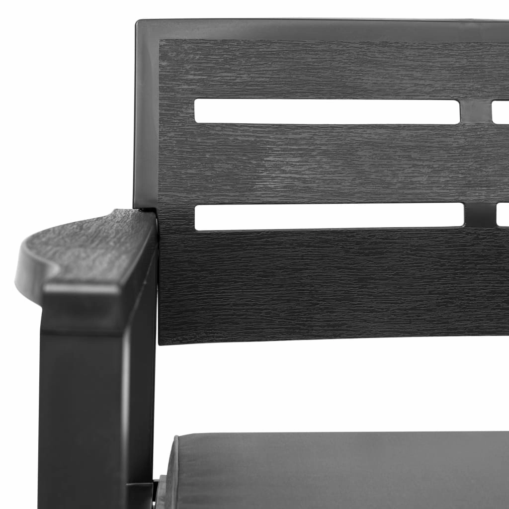 Patio Garden Bench Loveseat 2-Seater Patio Bench with Cushions Plastic