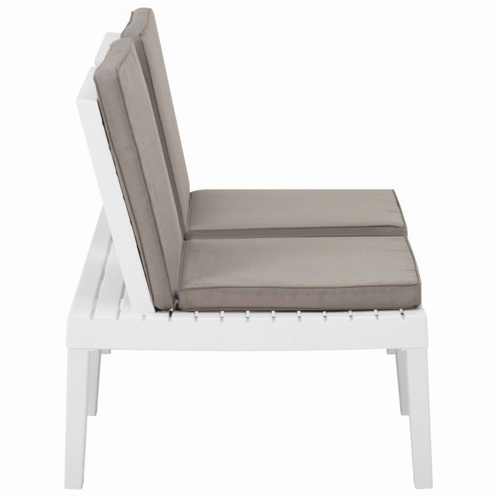 Patio Garden Bench Loveseat Outdoor 2-Seater Bench with Cushion Plastic