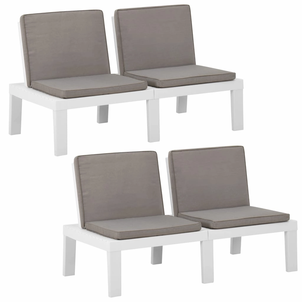 Patio Garden Bench Loveseat Outdoor 2-Seater Bench with Cushion Plastic