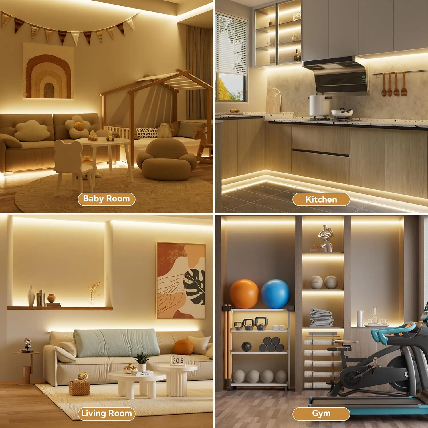 PAUTIX COB LED Strip Light 32.8ft,Engineering Level UL Listed Warm White 3000K,CRI93  Super Bright High Lumen,Dimmable 24V Flexible LED Tape Light with RF Remote,for Cabinets,Home&Office DIY Lighting