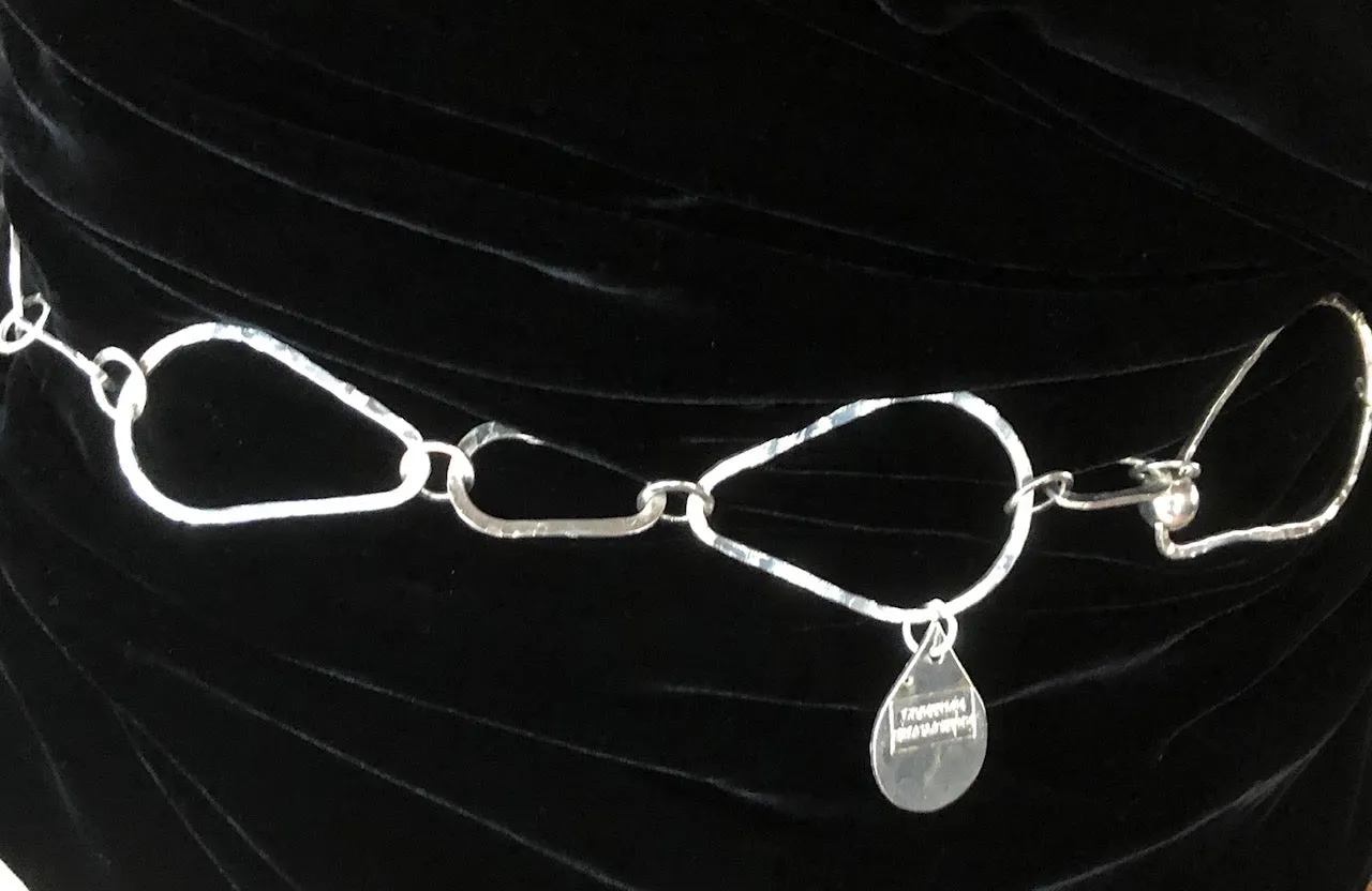 Pear necklace silver