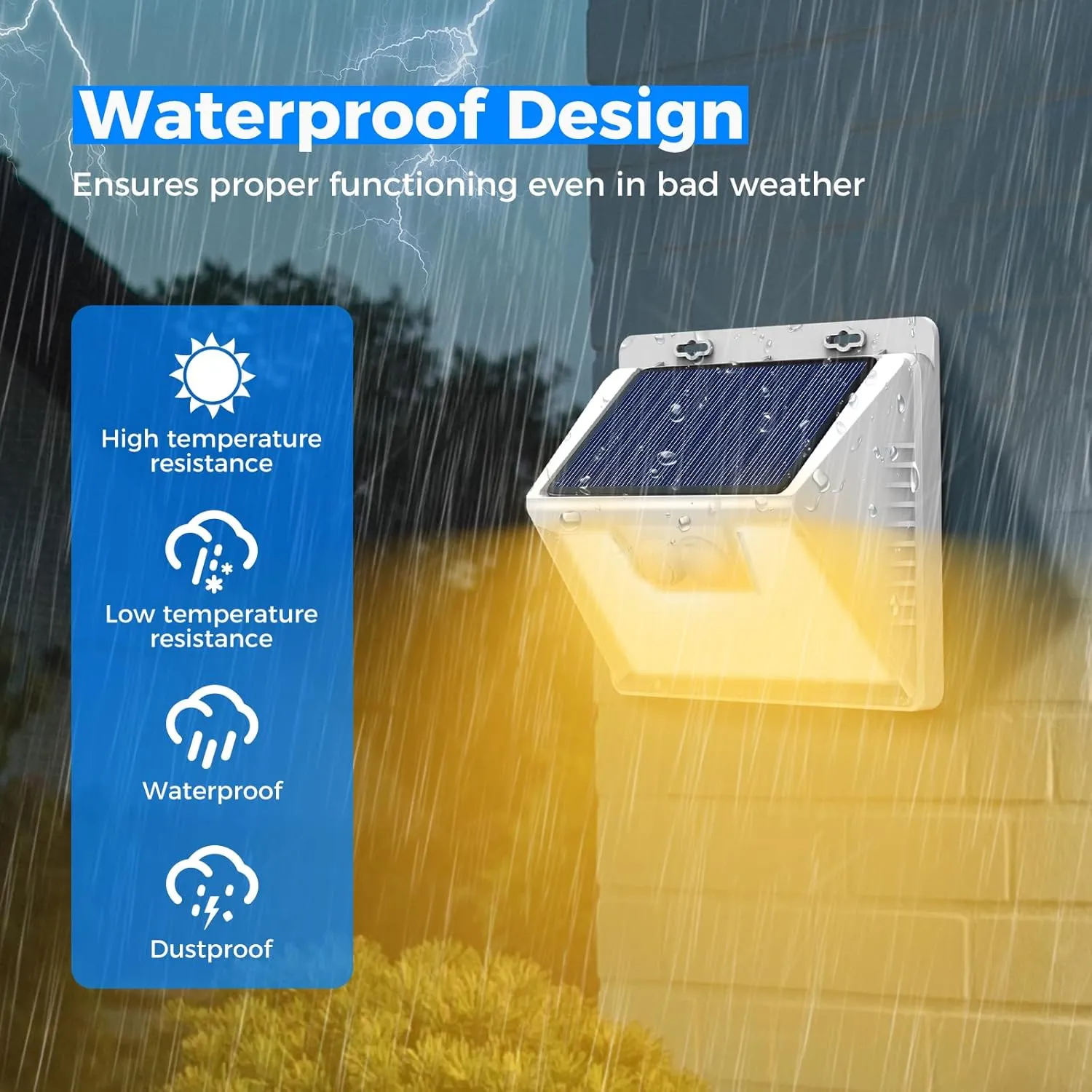Peasur Solar Lights Outdoor Motion Sensor Waterproof, 6Pack 140LED White Solar Powered Fence Lights, 3 Modes Security Wall Lights for Garden Yard Outside Warm