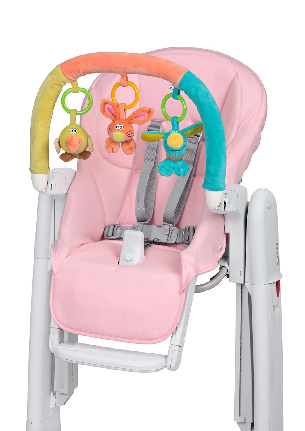 Peg Perego Tatamia Kit-High Chair Accessory-Soft Seat Cover & Play Bar-Rosa (Light Pink)