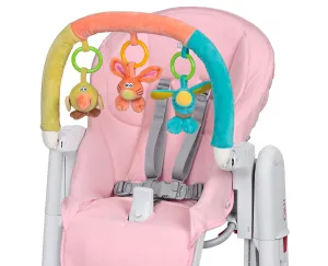 Peg Perego Tatamia Kit-High Chair Accessory-Soft Seat Cover & Play Bar-Rosa (Light Pink)