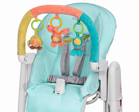 Peg Perego Tatamia Kit-High Chair Accessory-Soft Seat Cover & Play Bar-Azzurro (Light Blue)