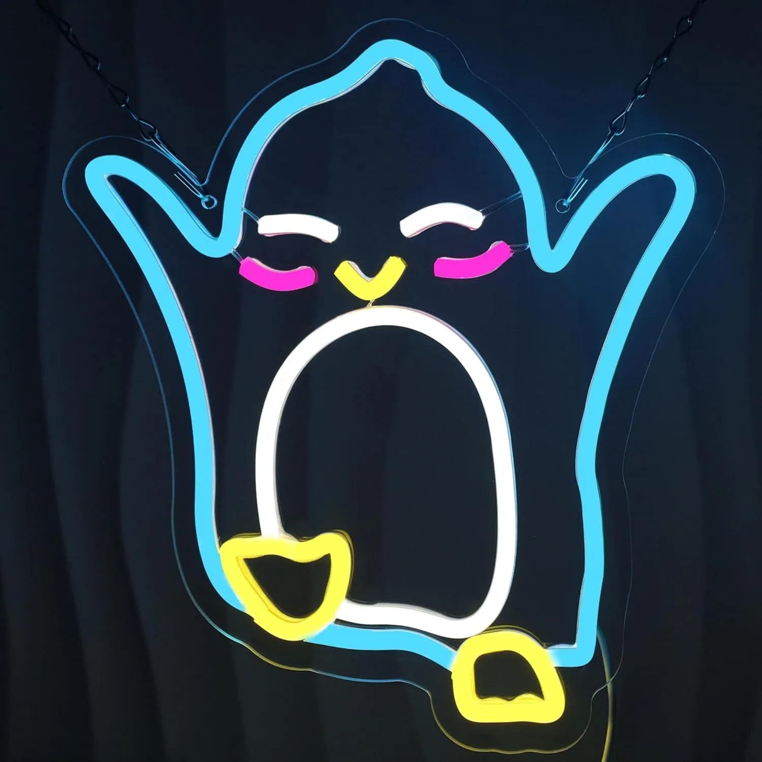 Penguin Neon Sign Dimmable Penguin Neon Light Wall Decoration for Bedroom Kids Room Penguin Theme Party Gift for Kids 11.2 * 12.4 Inch