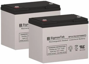 Permobil C400 CS Replacement Battery Set of 2-12 Volt 75AH IT Terminal by SigmasTek