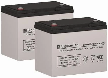 Permobil C500 Corpus Replacement Battery Set of 2-12 Volt 75AH IT Terminal by SigmasTek