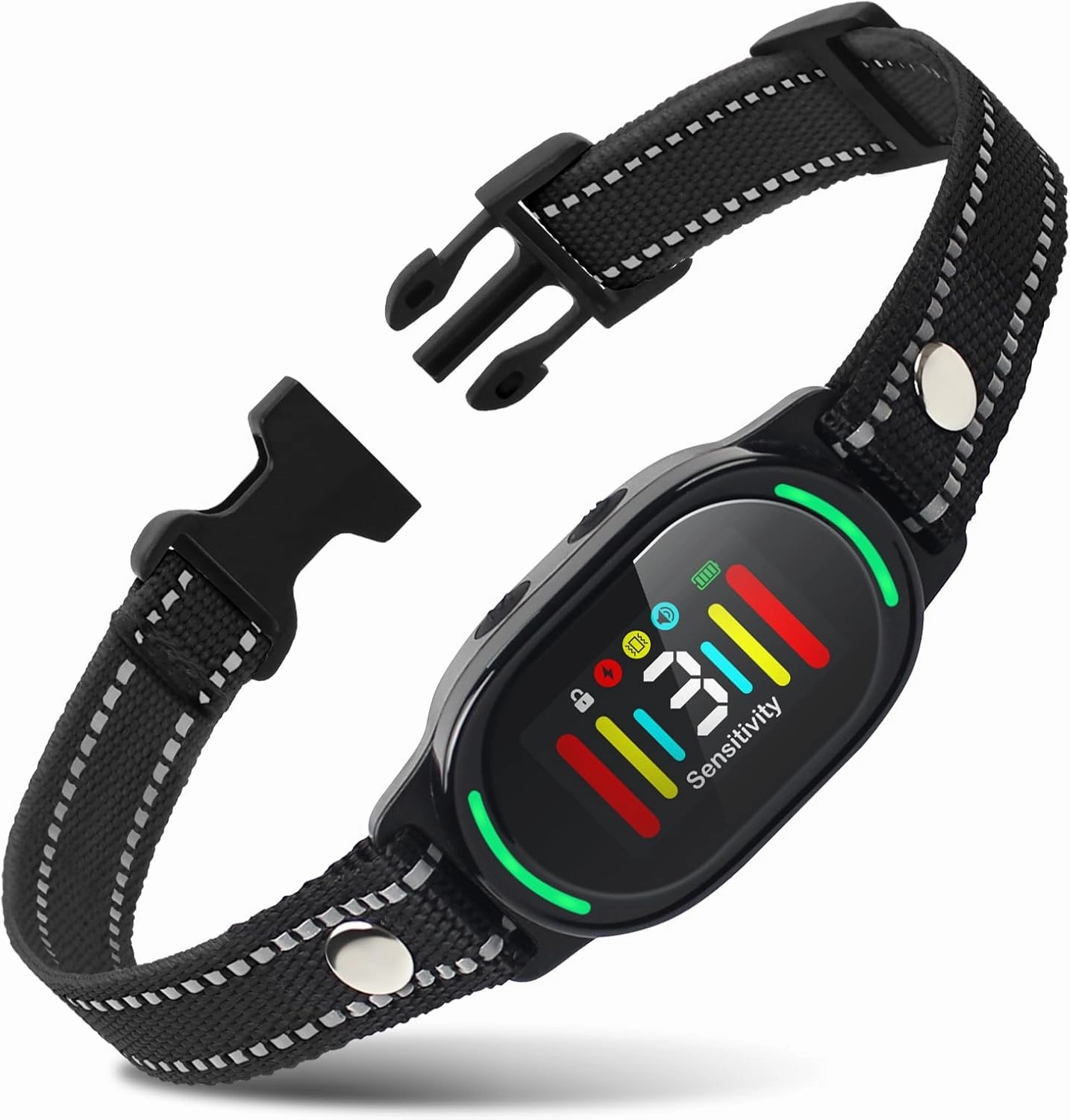 PetJoy Smart Bark Collar, Anti Bark Collar with Optional Shock, Dog Bark Collar for Small Medium Large Dogs - Vibration or Shock Mode 2 in 1 (3 Sensitivity Levels)