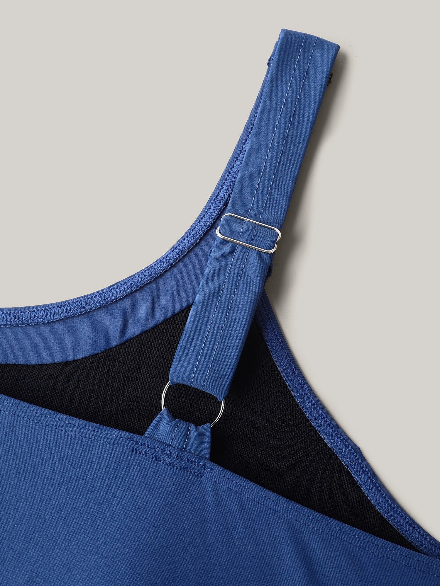 Pleated Adjustable Straps Relaxed Swim Top