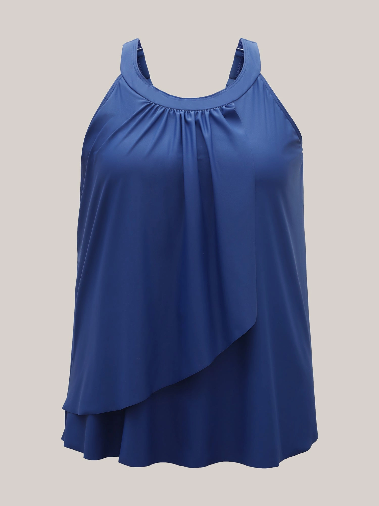 Pleated Adjustable Straps Relaxed Swim Top