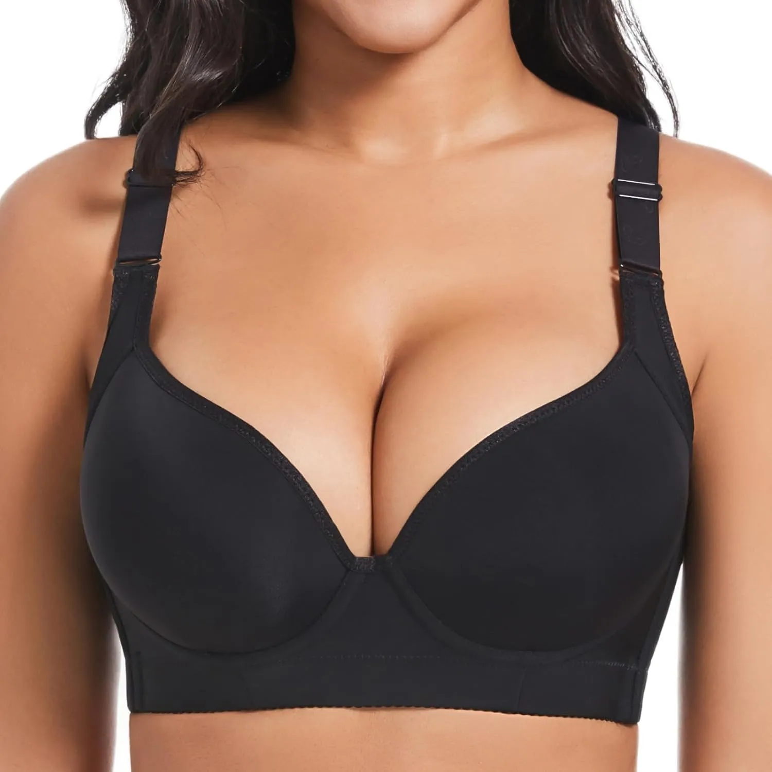 Plus Size Push Up Bras for Women Hide Back Fat Smoothing Bra Underwire Support Bras 34B to 46DD