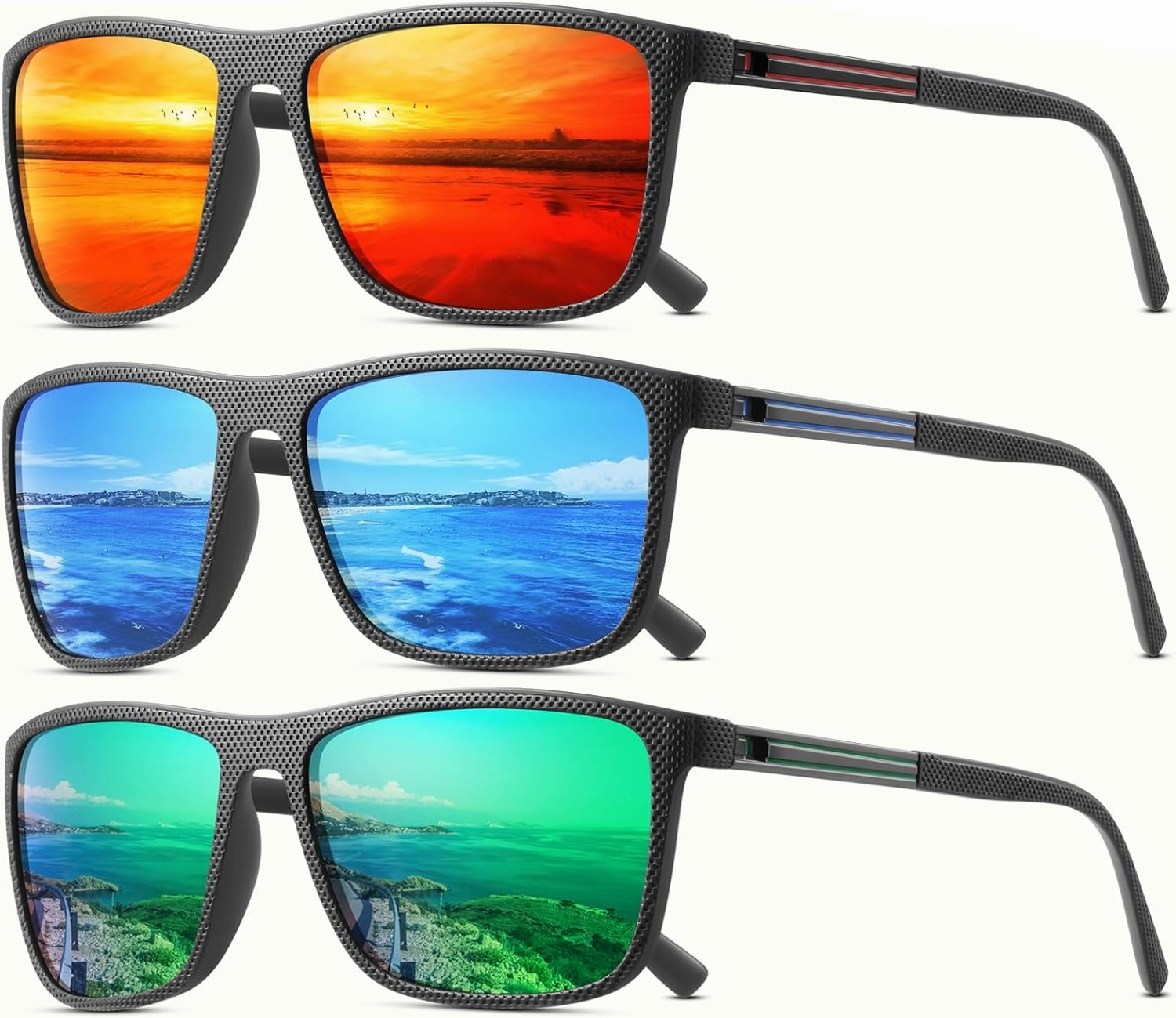 Polarized Sunglasses for Men Classic Lightweight Driving Fishing Golf Sun Glasses UV Protection Goggles