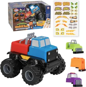 POPULAR PLAYTHINGS Magnetic Monster Build-A-Truck, Take Apart Toy Car Set, 6 Pieces