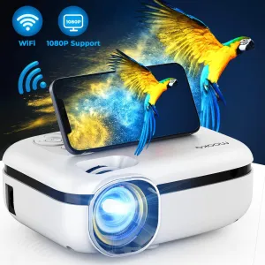 Portable Movie Projector,1080P Supported Outdoor Portable Projector 8000L with Carrying Bag, WiFi Mini Phone Projectors with HDMI USB AV Port for Home Theater Outdoor Movies