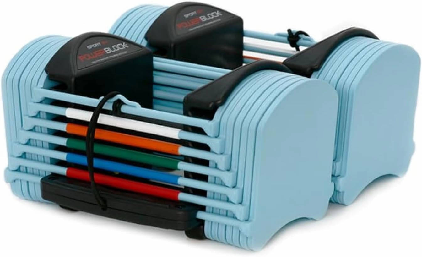 PowerBlock Sport 24 Adjustable Dumbbells, 3-24 lb. Durable Steel Build, Innovative At Home Workout Equipment, All-in-One Strength Training
