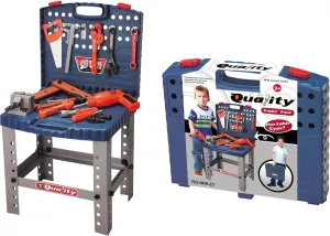 PowerTRC® Kids Tool Workbench Set With Electronic Cordless Drill And 11 Pretend Play Construction Tool Accessories