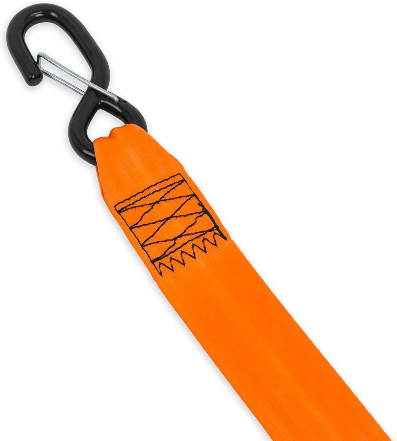PowerTye 2 inch x 10 Foot Retractable Heavy-Duty Ratchet Tie-Downs w/Latch Hooks, Plus Soft-Tyes and Storage Bag - 800 lb Working Load Limit - Orange (Pair)
