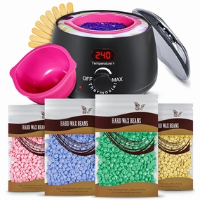 Premium Waxing Kit for Women & Men, Digital Wax Kit Suitable for Sensitive Skin/Face/Brazilian/Full Body/Bikini Black