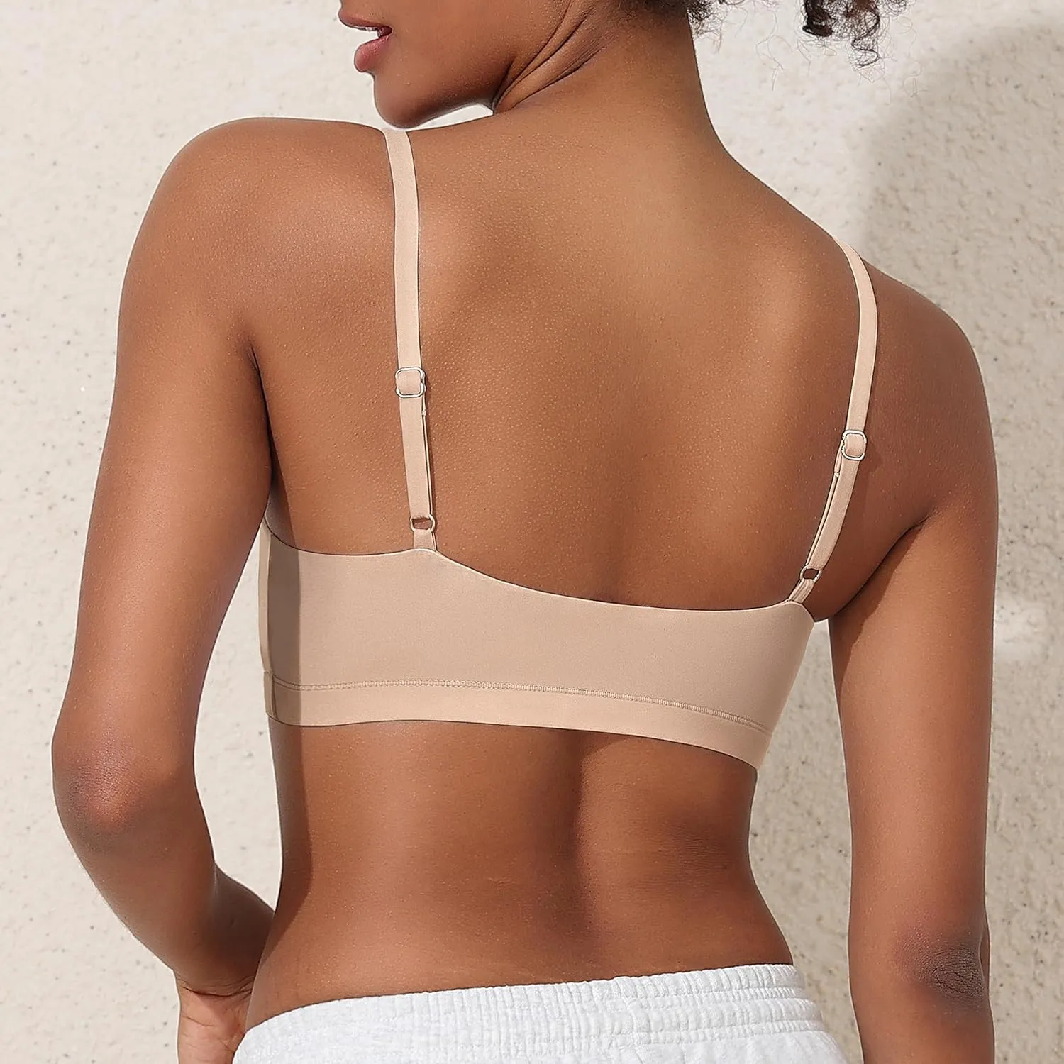 PrettyGuide Women's Wireless Bralette No Padding Scoop Neck Seamless No Underwire Smoothing Everyday Bra