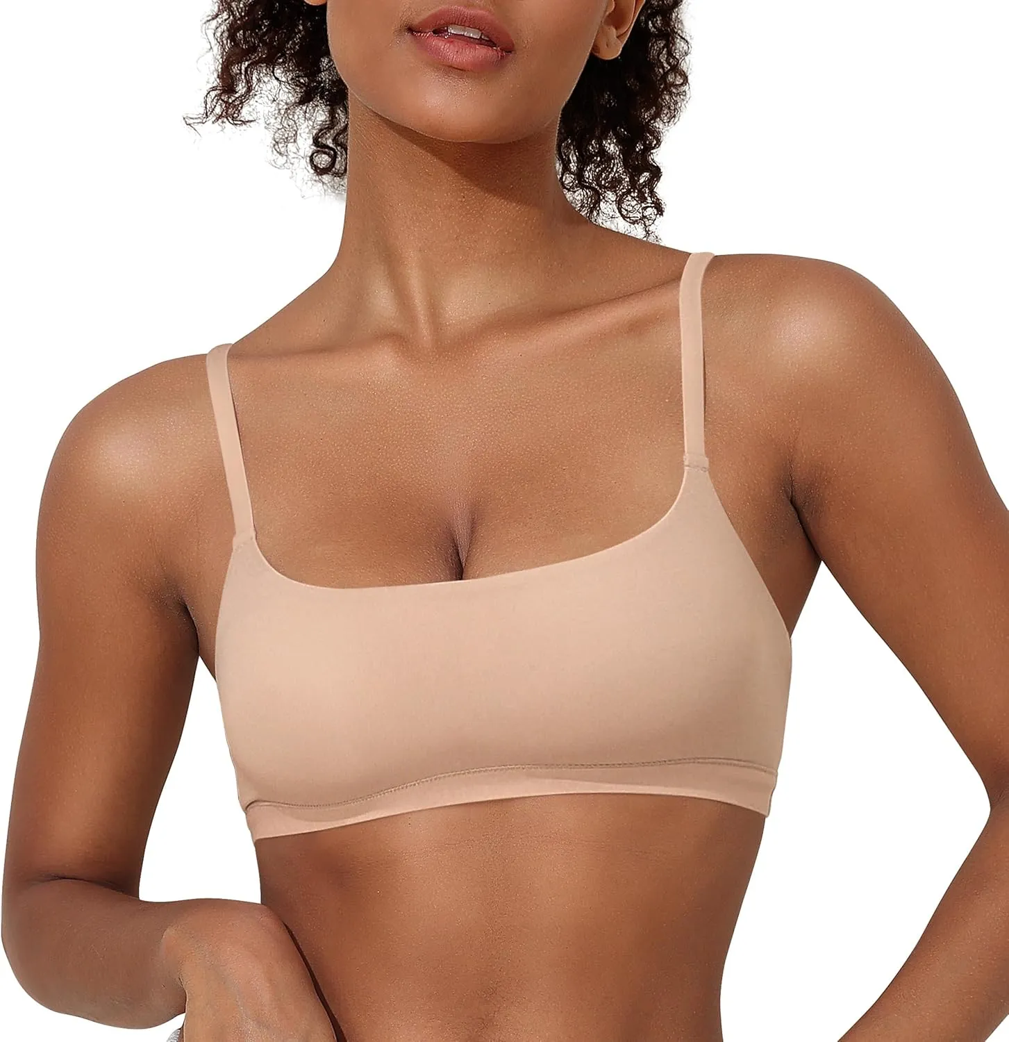 PrettyGuide Women's Wireless Bralette No Padding Scoop Neck Seamless No Underwire Smoothing Everyday Bra