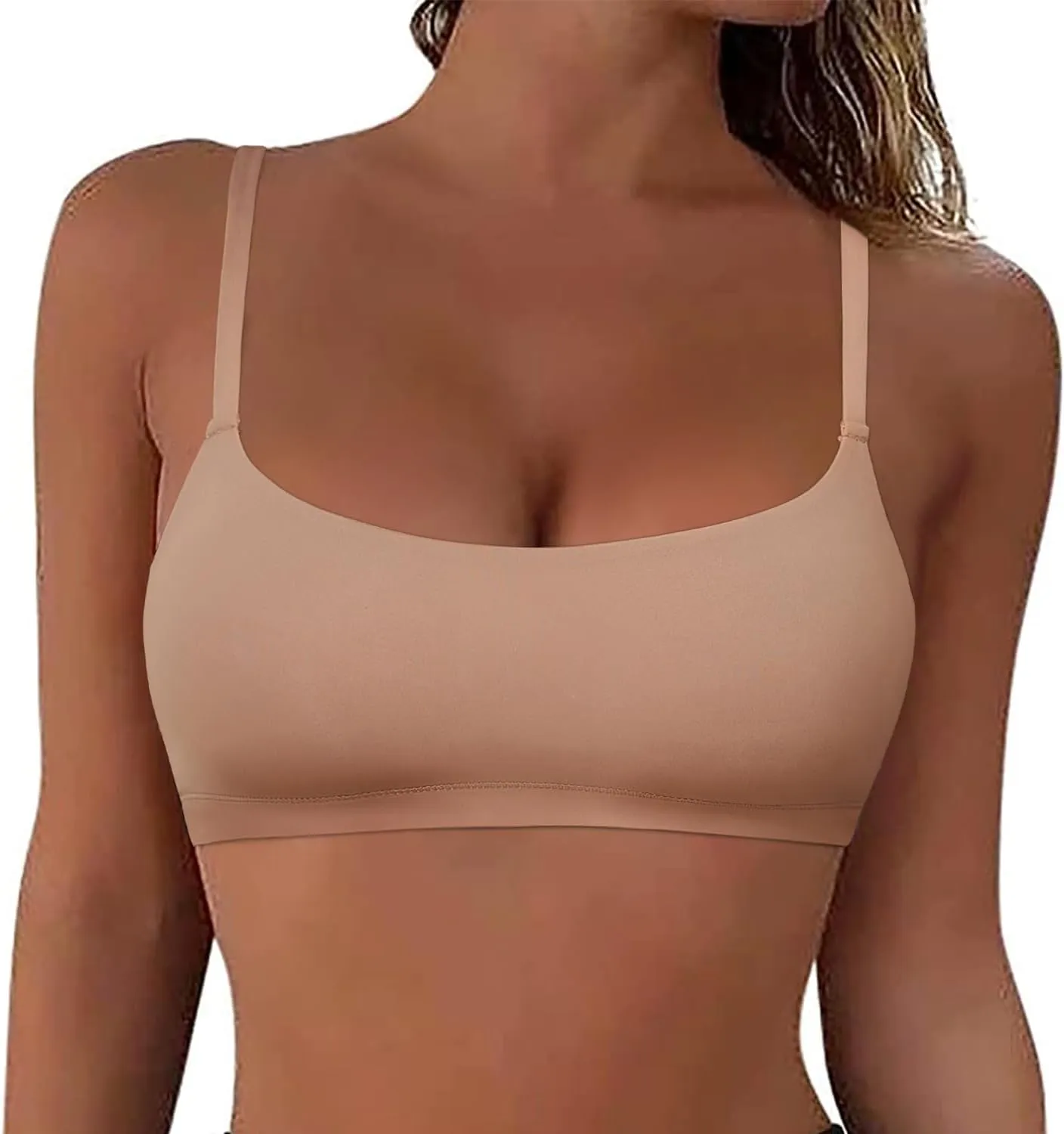 PrettyGuide Women's Wireless Bralette No Padding Scoop Neck Seamless No Underwire Smoothing Everyday Bra