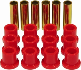 Prothane 6-1001 Red Rear Spring Eye and Shackle Bushing Kit
