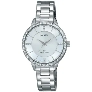 Pulsar Crystal Encrusted Stainless Steel Ladies Watch -  PH8213X