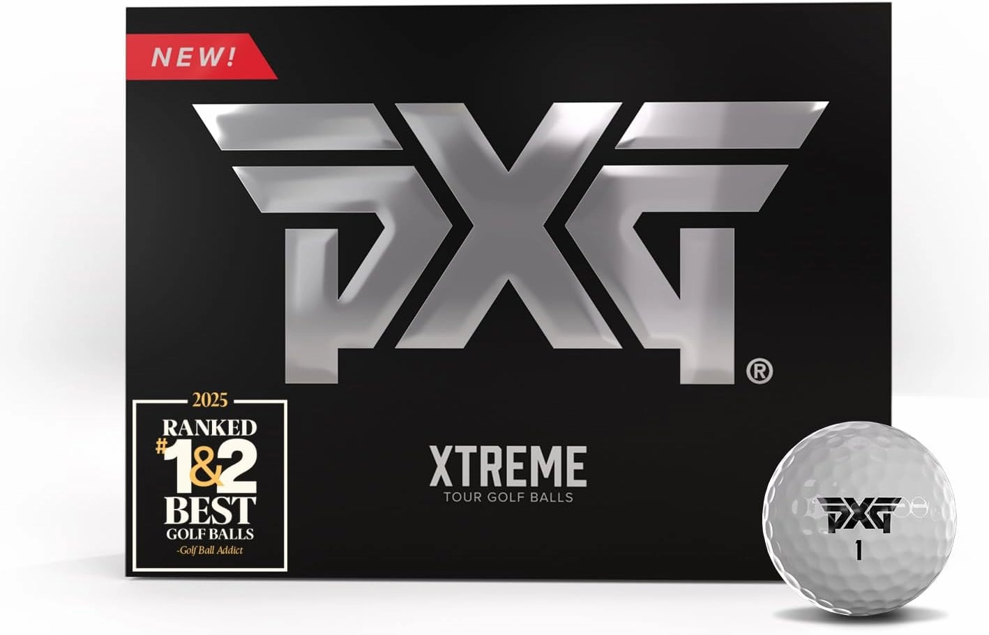 PXG Xtreme Tour and Tour X Golf Balls - The Ultimate Performance Golf Ball for Maximum Distance and Control - One Pack of 12
