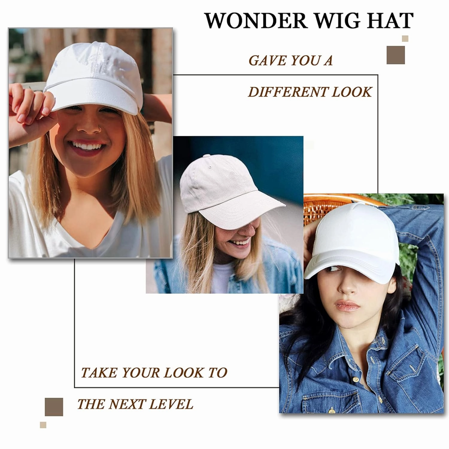 Qlenkay Baseball Cap with Hair Extensions 14inch Straight Short Bob Hairstyle Adjustable Wig Hat Attached Synthetic Hairpiece for Woman Dark Black