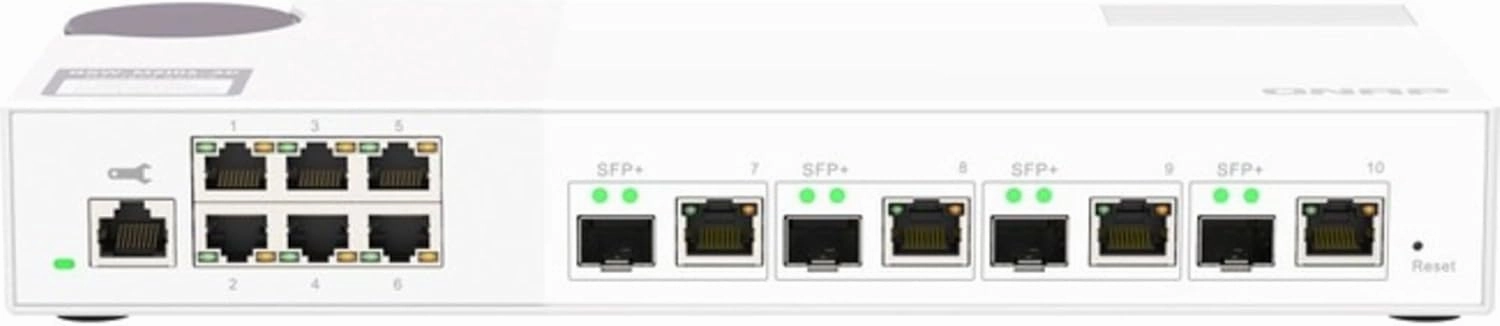 QNAP 10-Port 10GbE Layer 2 Managed Switch with 4 x 10GbE SFP /RJ45 Combo and 6 x 2.5GbE RJ45 Ports (QSW-M2106-4C-US)