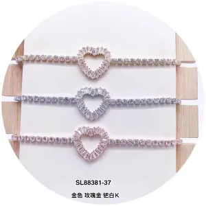 "Heart" Shape C.Z Crystal Adjustable Bracelet