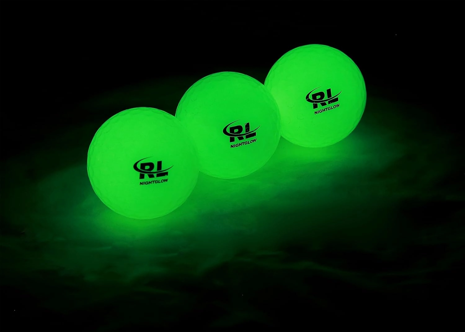 R&L Glow Golf Balls for Night Sports - Tournament Fluorescent Glowing in The Dark Golf Ball - Long Lasting Bright Luminous Balls