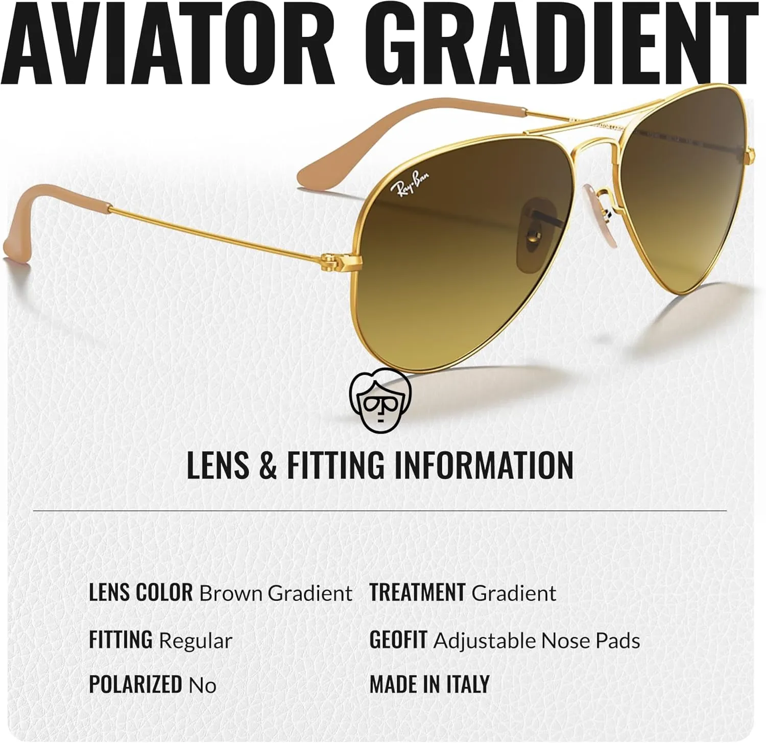 Ray-Ban RB3025 Classic Aviator Shape Sunglasses With Eyewear Kit Bundle - Adjustable Nose Pads - Retro Sunglasses