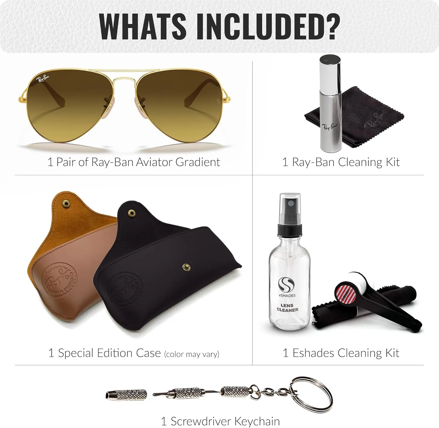 Ray-Ban RB3025 Classic Aviator Shape Sunglasses With Eyewear Kit Bundle - Adjustable Nose Pads - Retro Sunglasses