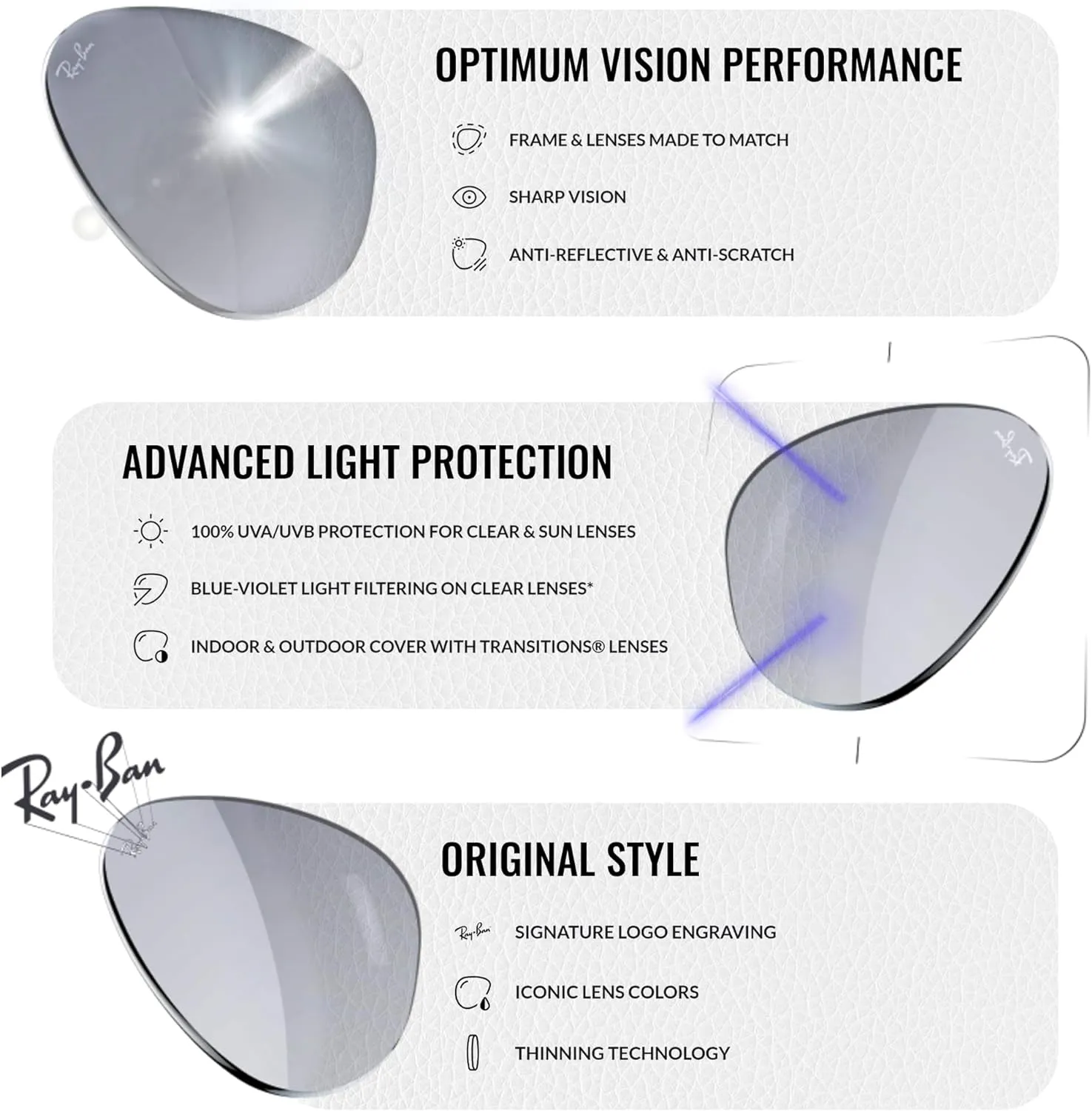 Ray-Ban RB3025 Classic Aviator Shape Sunglasses With Eyewear Kit Bundle - Adjustable Nose Pads - Retro Sunglasses