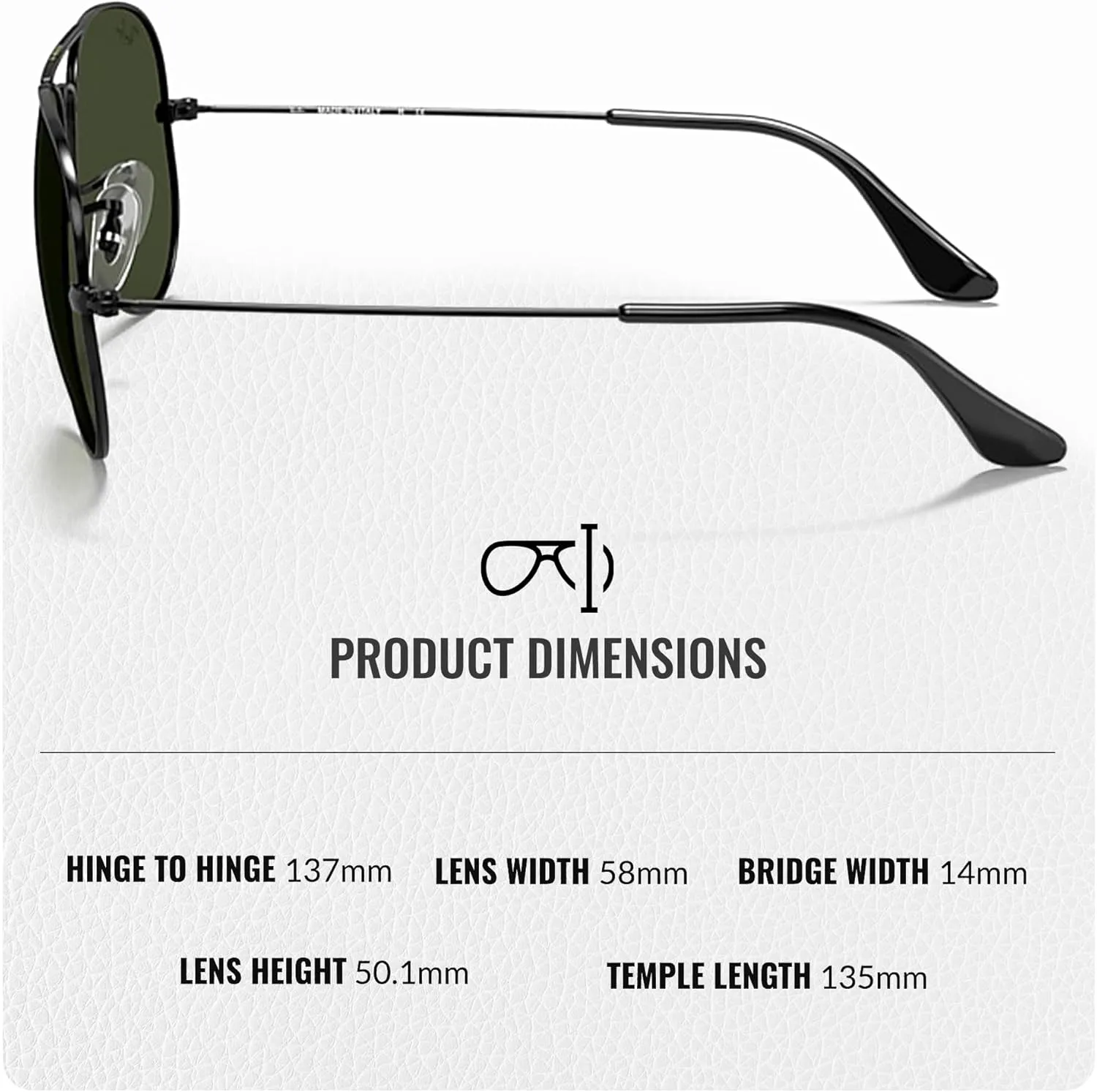 Ray-Ban RB3025 Classic Aviator Shape Sunglasses With Eyewear Kit Bundle - Adjustable Nose Pads - Retro Sunglasses