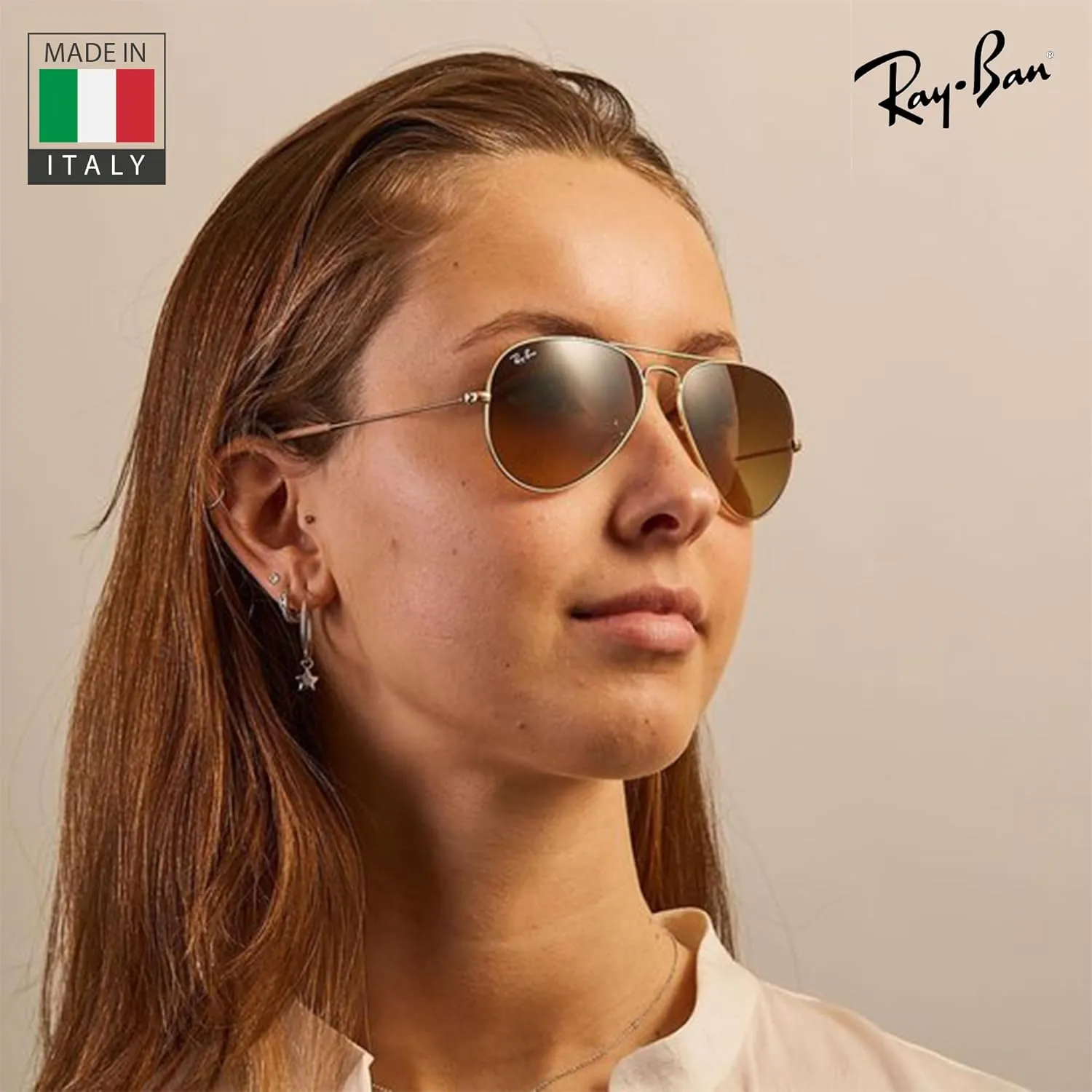 Ray-Ban RB3025 Classic Aviator Shape Sunglasses With Eyewear Kit Bundle - Adjustable Nose Pads - Retro Sunglasses