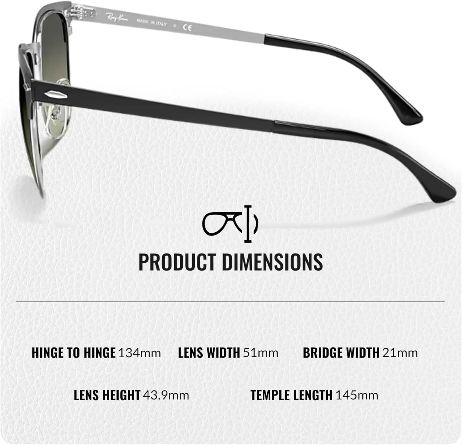 Ray-Ban RB3716 CLUBMASTER Metal Square Shape Sunglasses With Eyewear Kit Bundle - Adjustable Nose Pads - Square Sunglasses