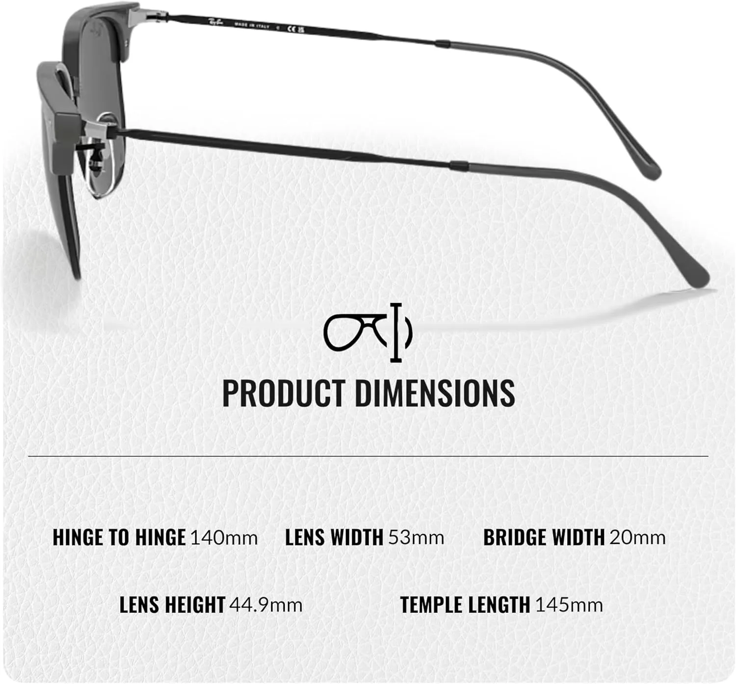 Ray-Ban RB4416 NEW CLUBMASTER Square Shape Sunglasses With Eyewear Kit Bundle - Adjustable Nose Pads