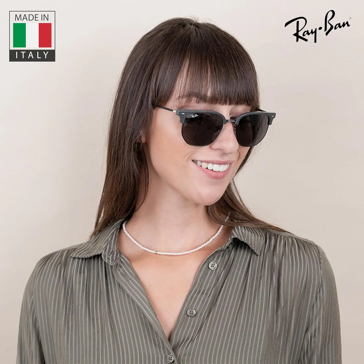 Ray-Ban RB4416 NEW CLUBMASTER Square Shape Sunglasses With Eyewear Kit Bundle - Adjustable Nose Pads