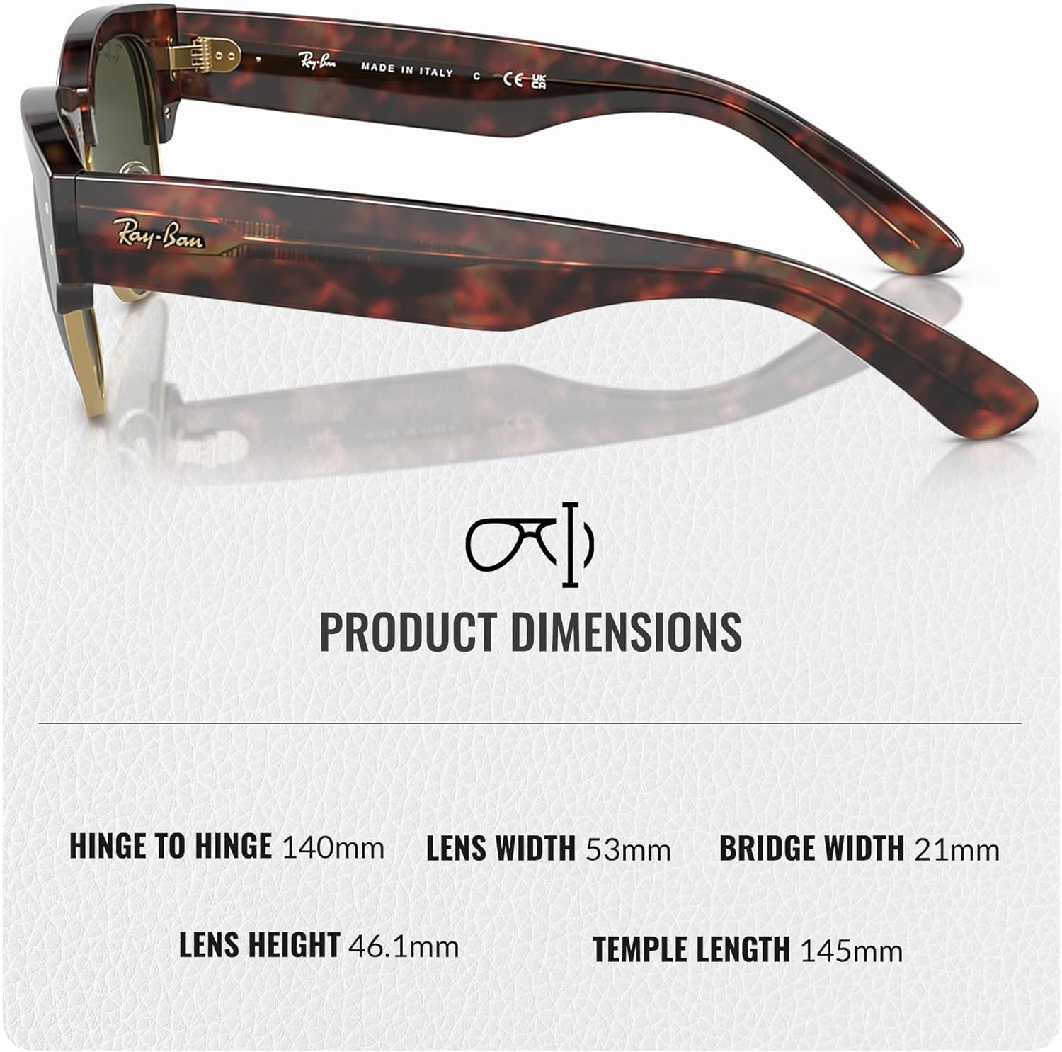 Ray-Ban RB0316S MEGA CLUBMASTER Square Shape Sunglasses With Eyewear Kit Bundle - Adjustable Nose Pads - Square Sunglasses