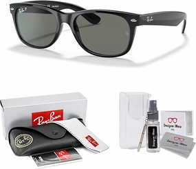 Ray-Ban RB2132 POLARIZED NEW WAYFARER Square Sunglasses For Men For Women   BUNDLE with Designer iWear Eyewear Care Kit